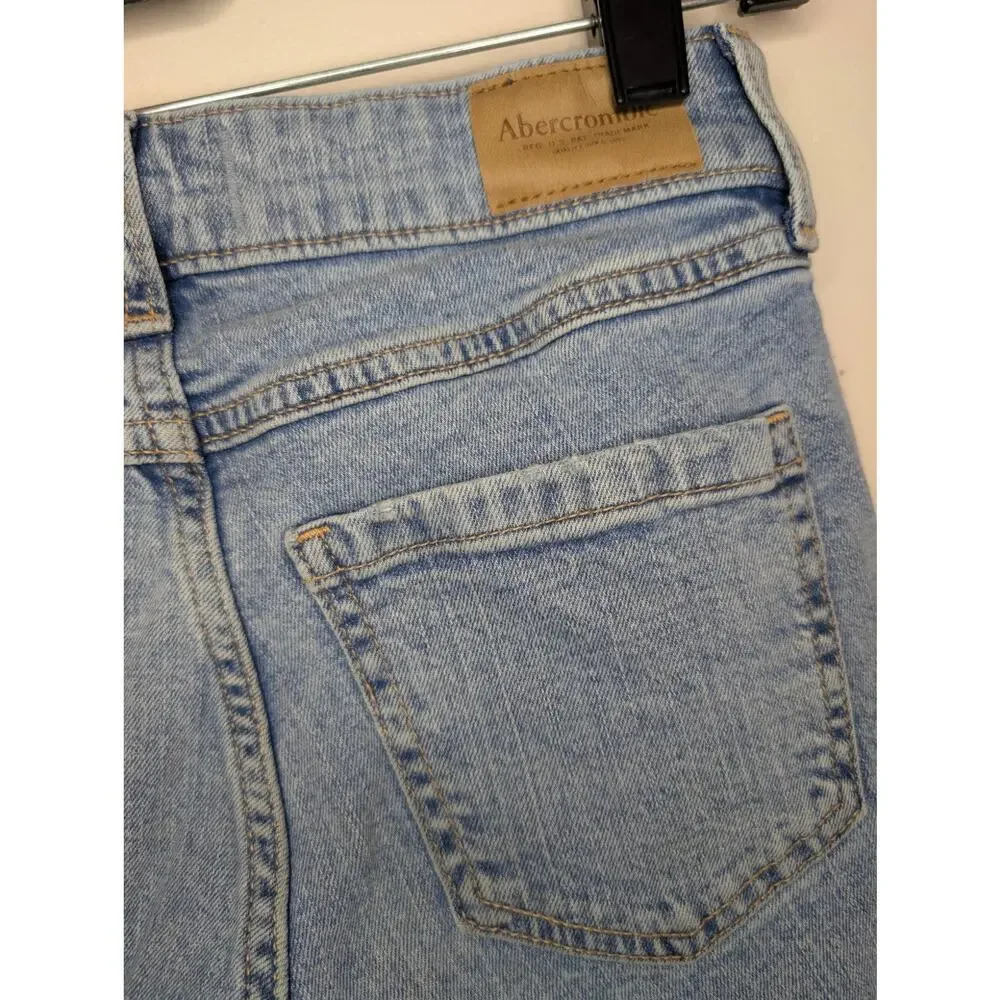 Abercrombie Kids Girls Bottoms, Light Wash High Rise Wide Leg Jeans, Sz 11/12R